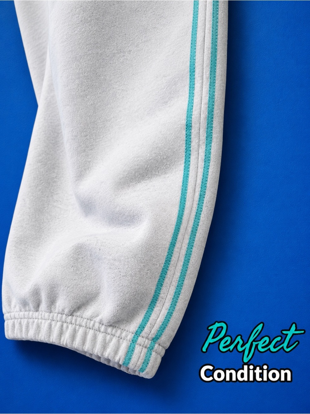 New 🦋 The North Face Ultra Soft Knee-Length Sweats, Gray, Teal Stripes, Petite - Picture 12 of 16